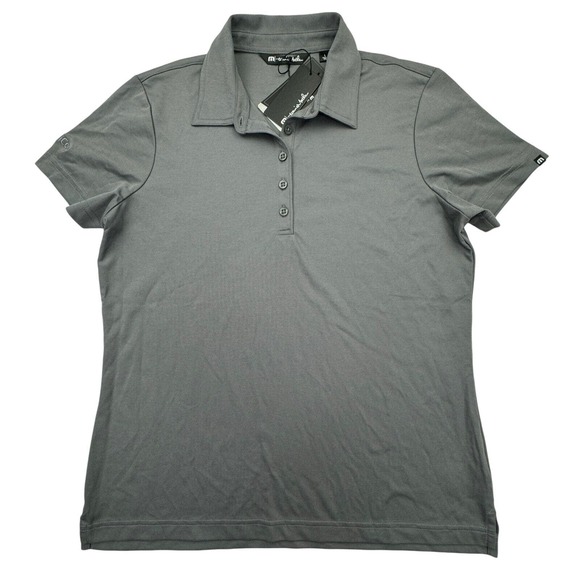 Travis Mathew Tops - Travis Mathew Polo Shirt Womens XL Gray Oceanside Golf Company Logo NWT